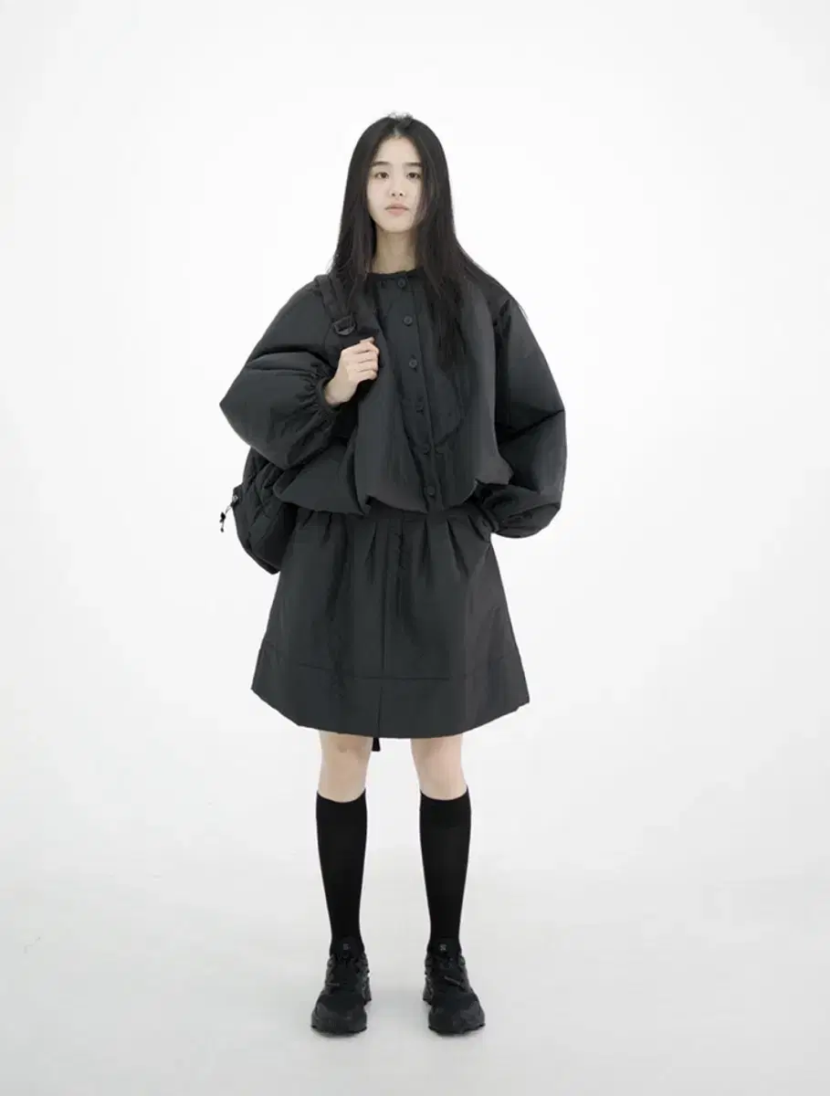 유노이아 Moss Padding Short Skirt